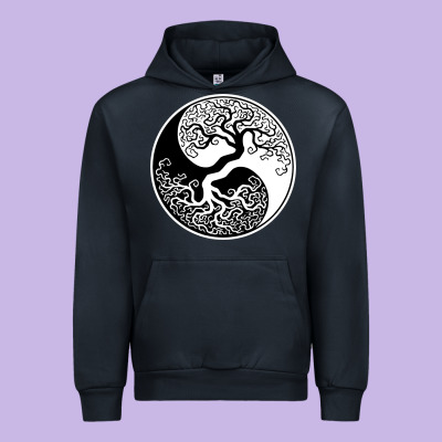 Tree Of Life Yin Yang Urban Hoodie Designed By Artisfamous