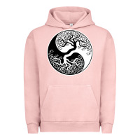 Pigment Salmon tree of life yin yang Urban Hoodie - artisFamous