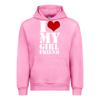 Fuchsia Pink i heart my girlfriend shirt Urban Hoodie - artisFamous