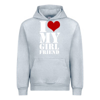 Heather Grey i heart my girlfriend shirt Urban Hoodie - artisFamous