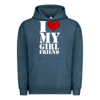 Pigment Midnight Navy i heart my girlfriend shirt Urban Hoodie - artisFamous