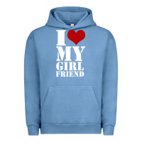 Pigment Pebble Blue i heart my girlfriend shirt Urban Hoodie - artisFamous