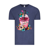 Vintage Denim Mexican Day Of The Dead Skulls Coffee Cup Vintage Tee - FaDigitalArtStudio