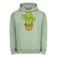 Pigment Oil Green happy cactus hug me please Urban Hoodie - artisFamous