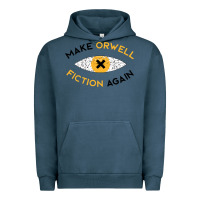 Pigment Midnight Navy make orwell fiction again Urban Hoodie - artisFamous
