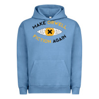 Pigment Pebble Blue make orwell fiction again Urban Hoodie - artisFamous