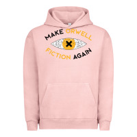 Pigment Salmon make orwell fiction again Urban Hoodie - artisFamous