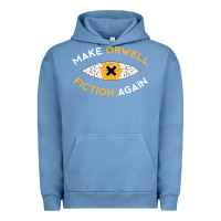 Pigment Pebble Blue make orwell fiction again Urban Hoodie - artisFamous