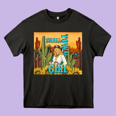 Small Town Girl Heavy Core Tee Designed By Tumblerdesignbyshophia