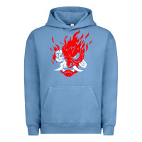 Pigment Pebble Blue cyberpunk 2077 Urban Hoodie - artisFamous