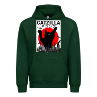 Forest Green vintage catzilla japanese sunset style Urban Hoodie - artisFamous