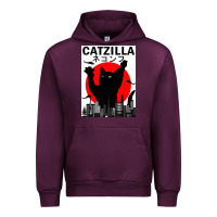 Mauve Wine vintage catzilla japanese sunset style Urban Hoodie - artisFamous