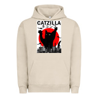 Pigment French Oak vintage catzilla japanese sunset style Urban Hoodie - artisFamous