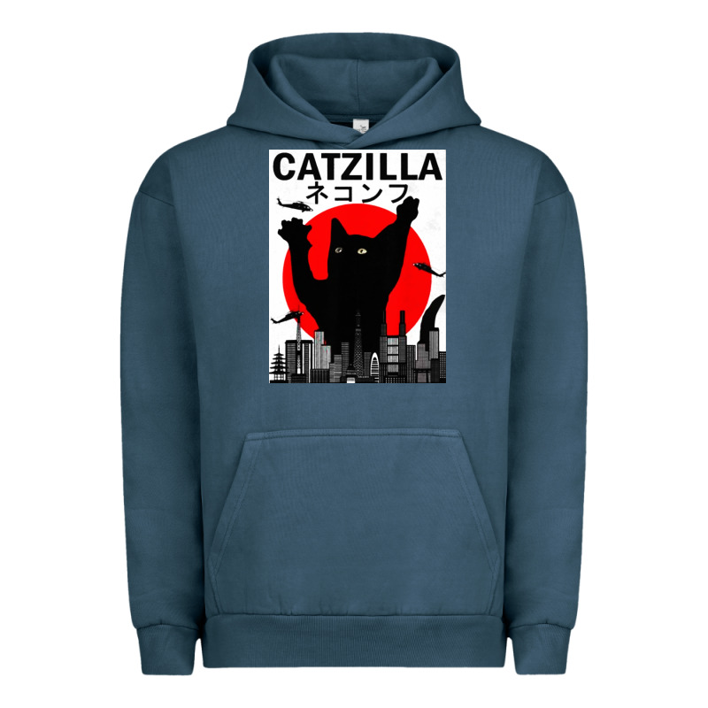 Vintage Catzilla Japanese Sunset Style Urban Hoodie by artisFamous | Teevron