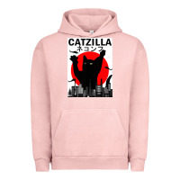 Pigment Salmon vintage catzilla japanese sunset style Urban Hoodie - artisFamous