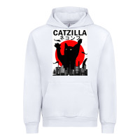White vintage catzilla japanese sunset style Urban Hoodie - artisFamous