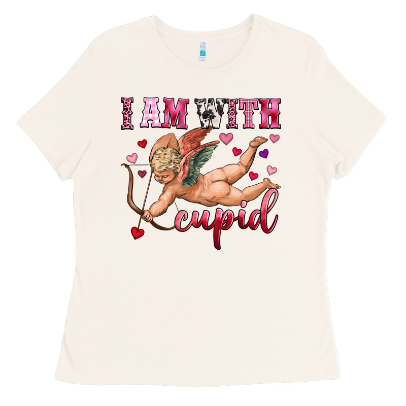 I Am With Cupid Ladies Tee by OliviaCreatesArt | Teevron
