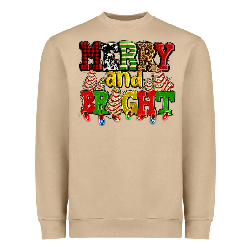 Merry And Bright With Christmas Tree  Cakes Ado Heavyweight Sweatshirt by AdoDesignShop | Teevron