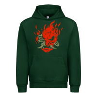 Forest Green punk samurai Urban Hoodie - artisFamous