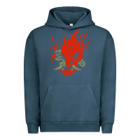 Pigment Midnight Navy punk samurai Urban Hoodie - artisFamous