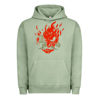 Pigment Oil Green punk samurai Urban Hoodie - artisFamous