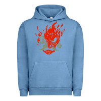 Pigment Pebble Blue punk samurai Urban Hoodie - artisFamous
