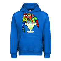 Cobalt parrots drinking margarita hawaiian Urban Hoodie - artisFamous