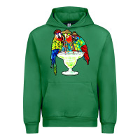 Emerald parrots drinking margarita hawaiian Urban Hoodie - artisFamous