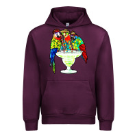 Mauve Wine parrots drinking margarita hawaiian Urban Hoodie - artisFamous