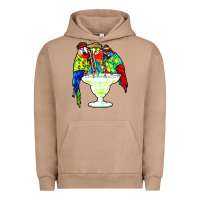 Pigment Burro parrots drinking margarita hawaiian Urban Hoodie - artisFamous
