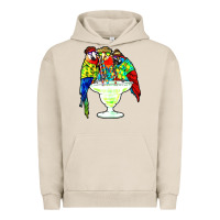 Pigment French Oak parrots drinking margarita hawaiian Urban Hoodie - artisFamous
