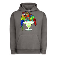 Pigment Tornado parrots drinking margarita hawaiian Urban Hoodie - artisFamous