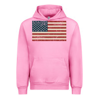 Fuchsia Pink american flag Urban Hoodie - artisFamous