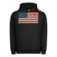 Pigment Black american flag Urban Hoodie - artisFamous