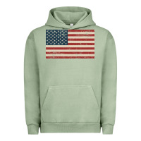 Pigment Oil Green american flag Urban Hoodie - artisFamous