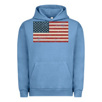 Pigment Pebble Blue american flag Urban Hoodie - artisFamous