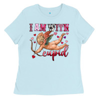 Baby Blue i am with cupid Ladies Tee - OliviaCreatesArt