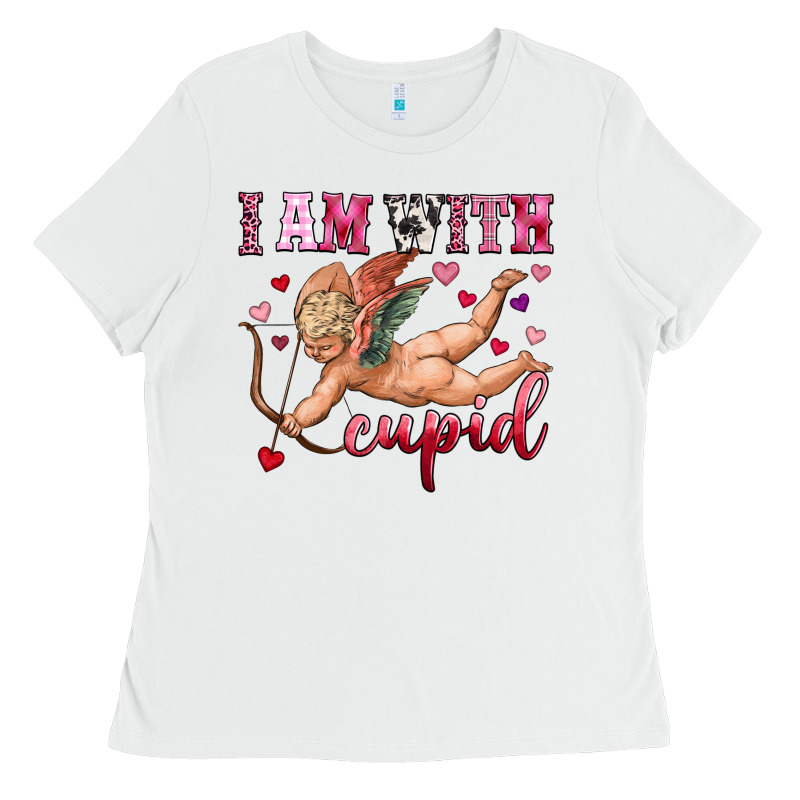 I Am With Cupid Ladies Tee by OliviaCreatesArt | Teevron