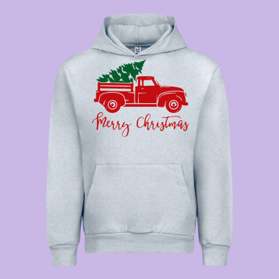 Vintage Red Truck With Christmas Urban Hoodie Designed By Artisfamous