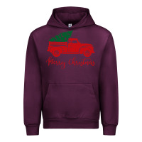 Mauve Wine vintage red truck with christmas Urban Hoodie - artisFamous