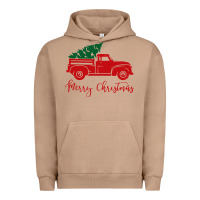 Pigment Burro vintage red truck with christmas Urban Hoodie - artisFamous