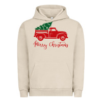 Pigment French Oak vintage red truck with christmas Urban Hoodie - artisFamous