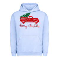 Pigment Grape Ice vintage red truck with christmas Urban Hoodie - artisFamous