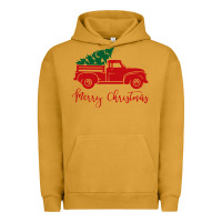 Pigment Peanut Butter vintage red truck with christmas Urban Hoodie - artisFamous