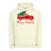 Pigment Pistachio vintage red truck with christmas Urban Hoodie - artisFamous