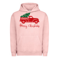 Pigment Salmon vintage red truck with christmas Urban Hoodie - artisFamous