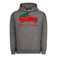 Pigment Tornado vintage red truck with christmas Urban Hoodie - artisFamous