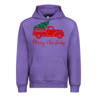 Tulip vintage red truck with christmas Urban Hoodie - artisFamous