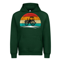 Forest Green vintage tractor Urban Hoodie - artisFamous