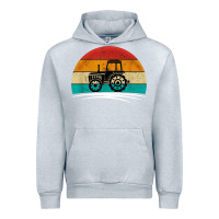 Heather Grey vintage tractor Urban Hoodie - artisFamous